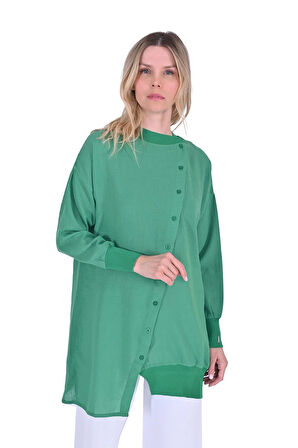 İnvee Asimetrik Kesim Tunik YEŞİL  6122