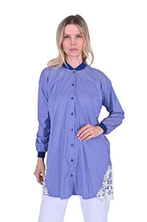 İNVEE GÖMLEK KUPUR DETAYLİ LACİVERT 6978