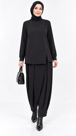 Nuss Pantolonlu Takım 1071 siyah