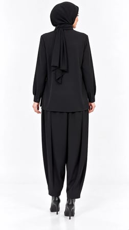 Nuss Pantolonlu Takım 1071 siyah