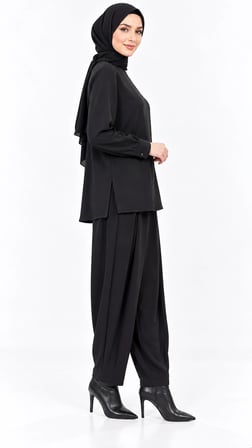 Nuss Pantolonlu Takım 1071 siyah