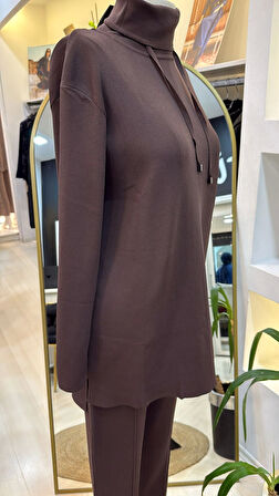 Nuss pantolonlu triko takim 1353 kahve