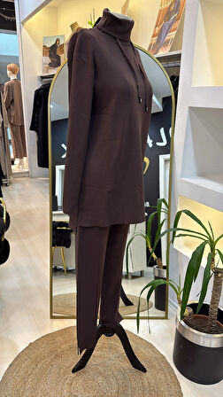 Nuss pantolonlu triko takim 1353 kahve