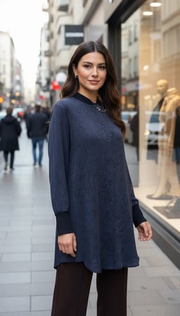 invee modal kumaş tunik 7254 lacivert