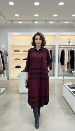 İNVEE GÖLGE UZUN GÖMLEK KAP 7240 BORDO