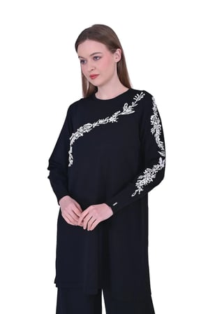 invee Güldalı Triko Tunik SİYAH 6849