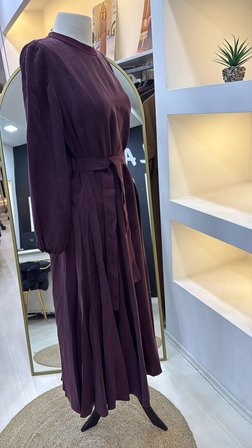 Misswhence 39842 Cupro Elbise bordo
