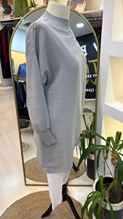 İnvee Asimetrik Kesim Tunik GRİ 6122