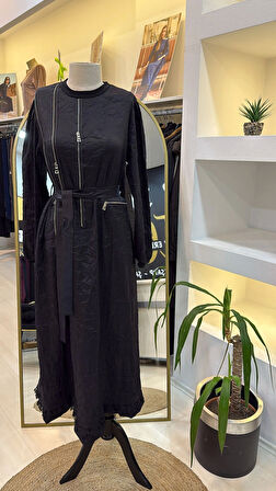 Misswhence Tafta Crush Elbise 38804 SİYAH