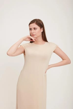 invee Penye Kolsuz Elbise BEJ 6139