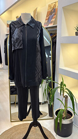 Nuss 1001 Jakar Detay Pantolonlu Takım - ANTRASİT