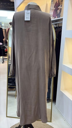 PUANE Taş Detaylı Uzun Gömlek Tunik- 10797 KAHVE