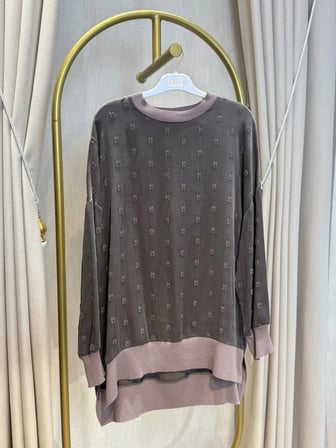 NUSS 3043 İpek Kupra Vegan Tunik Vizon