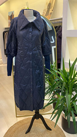 İNVEE KOLLARİ TRİKO ŞİŞME MONT LAÇİVERT 6378