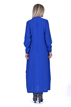 İNVEE MODAL ELBİSE KEMERLİ SAKS 6958