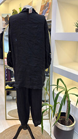 PURO LİNO %100 KETEN TAKİM SİYAH