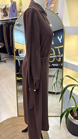 Nuss kemer Detayli Elbise - Kahve 2007