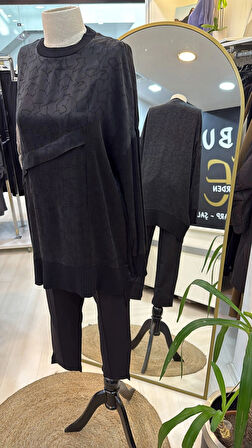 Nuss siyah 3003 İpek Tunik