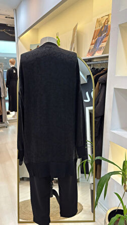 Nuss siyah 3003 İpek Tunik
