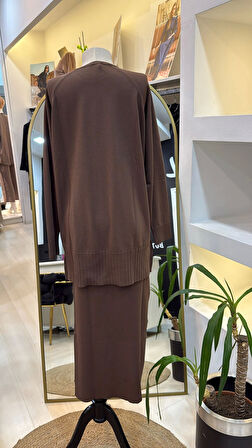 Nuss 1350 Kazayağı Merserize Etekli Takım kahve