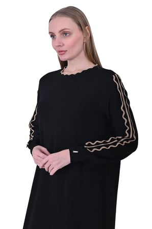 invee Triko Elbise SİYAH 7030
