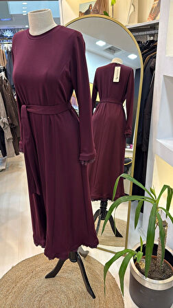 Misswhence Güpür Detaylı Elbise 38823 BORDO