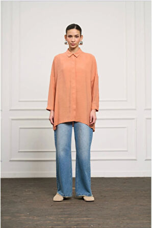 Nuss 3001 Oversize Basic Gömlek - oranj