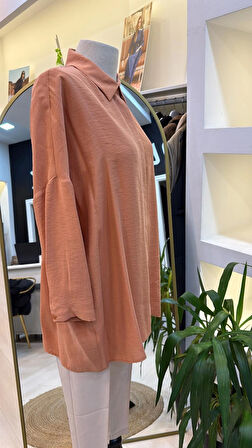 Nuss 3001 Oversize Basic Gömlek - oranj