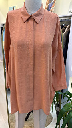 Nuss 3001 Oversize Basic Gömlek - oranj