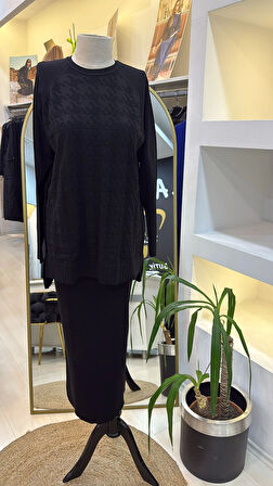 Nuss 1350 Kazayağı Merserize Etekli Takım siyah