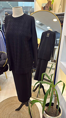 Nuss 1350 Kazayağı Merserize Etekli Takım siyah