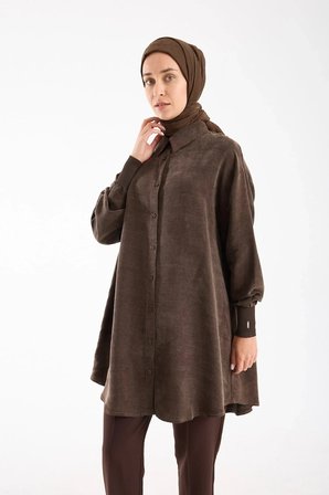 invee Terra Kadın Gömlek 7178 kahve