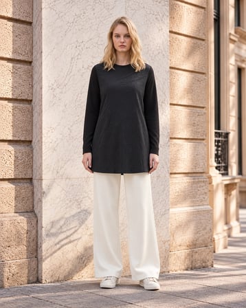 Nuss Siyah 3041 Tunik