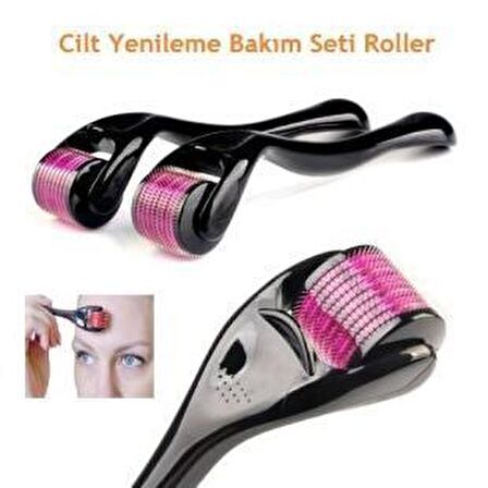Dermaroller 540 Iğneli Roller 1 Mm Saç Çıkarmaya yardımcı  Tarağı Cilt Leke Yüz Yenileme Bakım Set