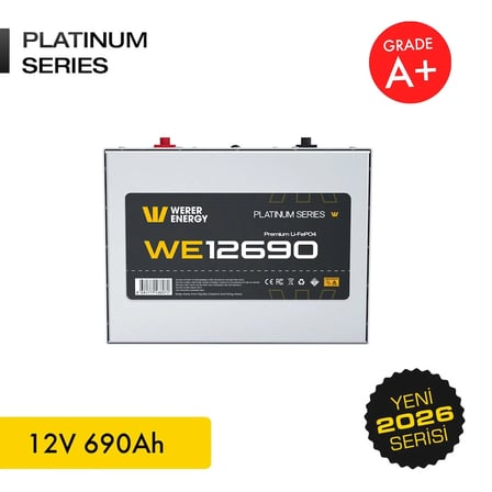 12V 690Ah LiFePO4 Platinum Series Bluetooth'lu Lityum Demir Fosfat Akü/Batarya