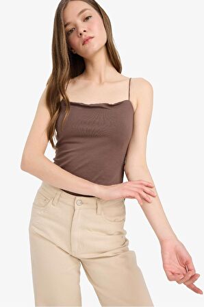 DeFacto Fitted Kare Yaka Basic Düz Askılı Atlet F5196AX25SMBN258