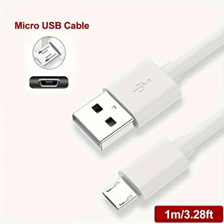 SL-227/V8 USB Data Kablosu, Şarj Kablosu - Tip A'dan Micro USB 1mt