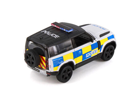 Kinsmart Land Rover Defender Polis Aracı Diecast Model Araba Çek Bırak Özellikli Lisanslı Ürün