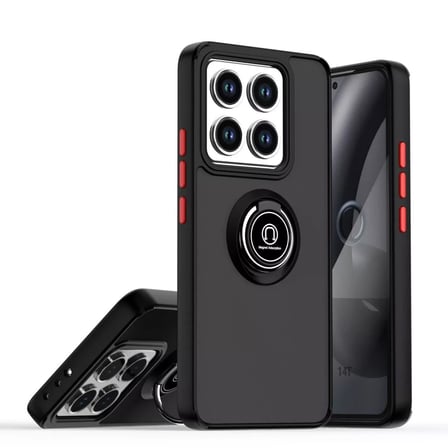 Xiaomi Mi 14T Montreal Yüzüklü Silikon Kapak - Siyah