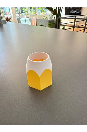 Kalem Ucu Tasarımlı Şık Kalemlik – Eğlenceli ve Düzenli Masalar İçin_Sarı