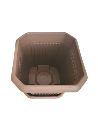 4 Adet Yüksek Kalite Plastik 72 Litre Kare Büyük Boy Bahçe Balkon Salon Çiçek Yada Ağaç Saksı 53*53*49 cm Tabaklı 