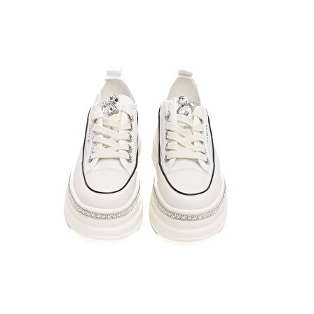 Yüksek Taban Bağcıklı Fileli Günlük Kadın Sneaker