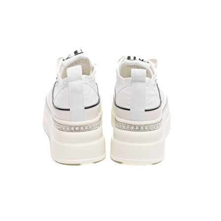 Yüksek Taban Bağcıklı Fileli Günlük Kadın Sneaker