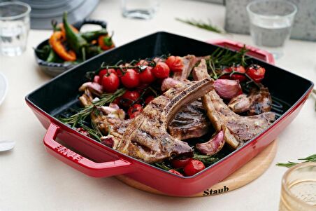 Staub La Cocotte Döküm Demir Izgara Tava 28x28 Cm Kiraz