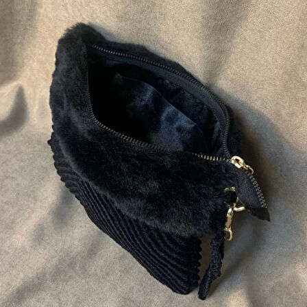 Uretti - Meryem 7194 - El Örgüsü Süet İp Tığ İşi Clutch Çanta