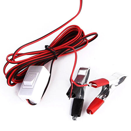 12 Volt 5Watt Anahtarlı Araç Çakmaklı-Maşalı Seyyar Led Ampul 180 Cm Kablolu