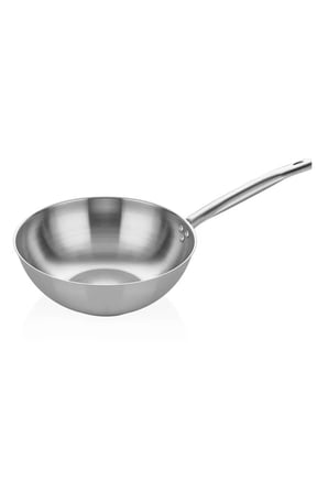 Çelik Wok Tava 26cm - Paslanmaz Sap