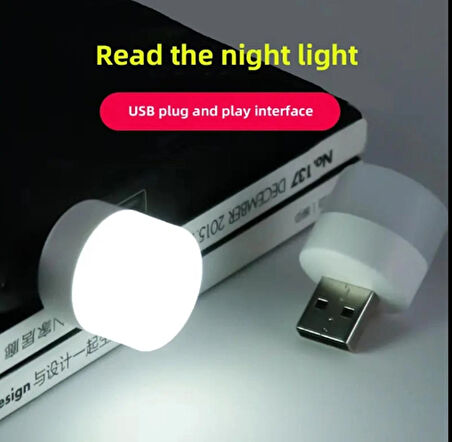 Mini Usb Beyaz Led Işık 1W Gece Lambası-Ev-Ofis-Çalışma Masası Lambası Yatak Odası Gece Lambası_re