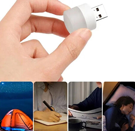 Mini Usb Beyaz Led Işık 1W Gece Lambası-Ev-Ofis-Çalışma Masası Lambası Yatak Odası Gece Lambası_re