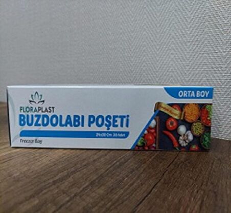 FLORAPLAST ORTA BOY BUZDOLABI POŞETİ 24*38 CM 30' LU 4 PAKET